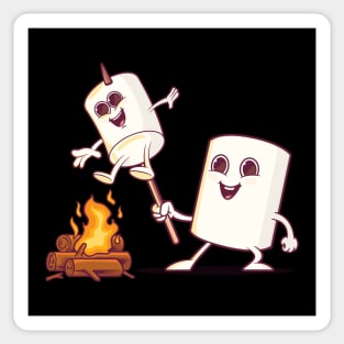 Camping toasting marshmallows Sticker